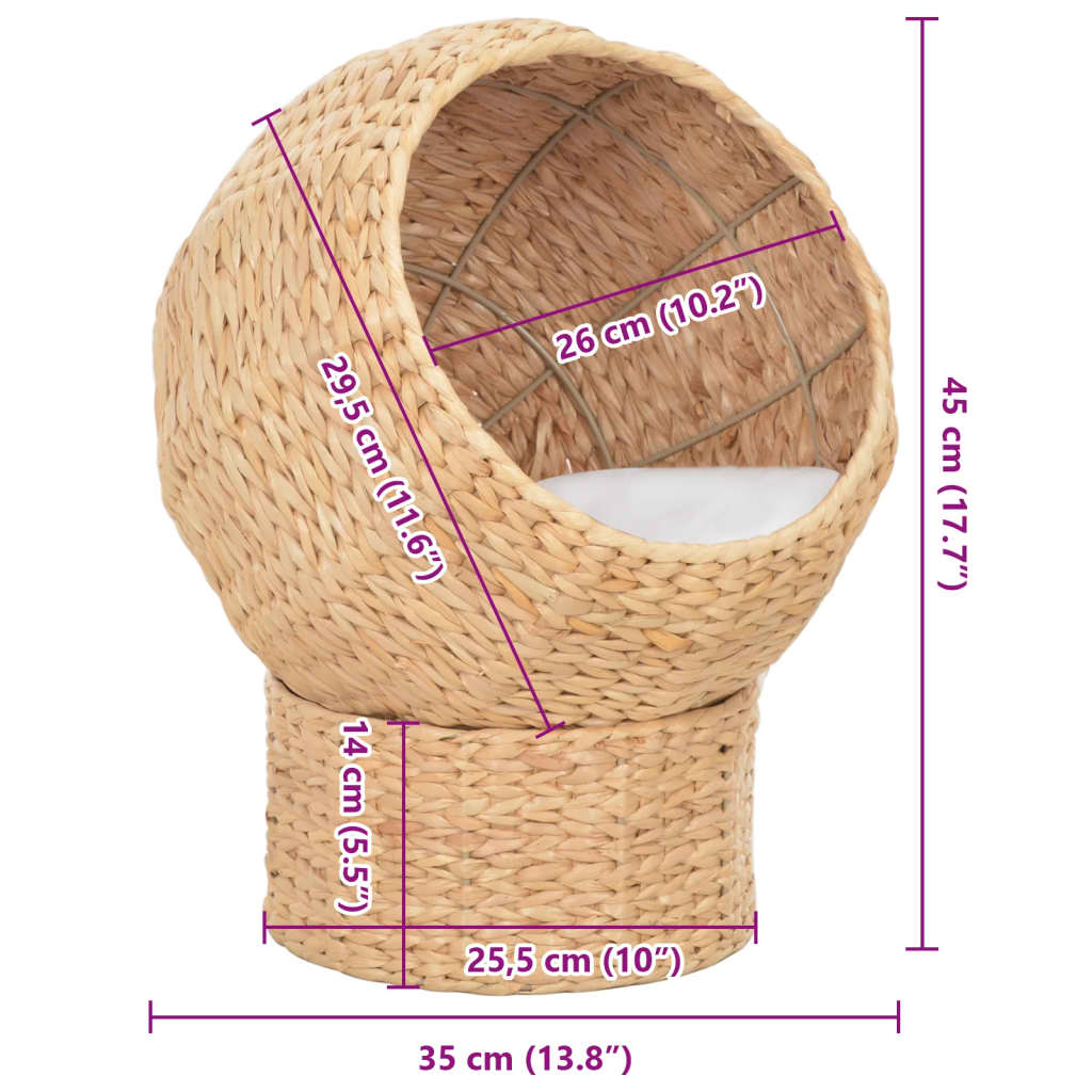 Pawly Cat Basket — Natural Seagrass Cave Bed