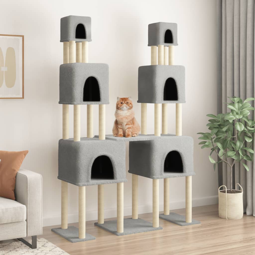 Pawly Large Cat Tree — 199 cm Sisal Scratching Tower with Dens & Platforms