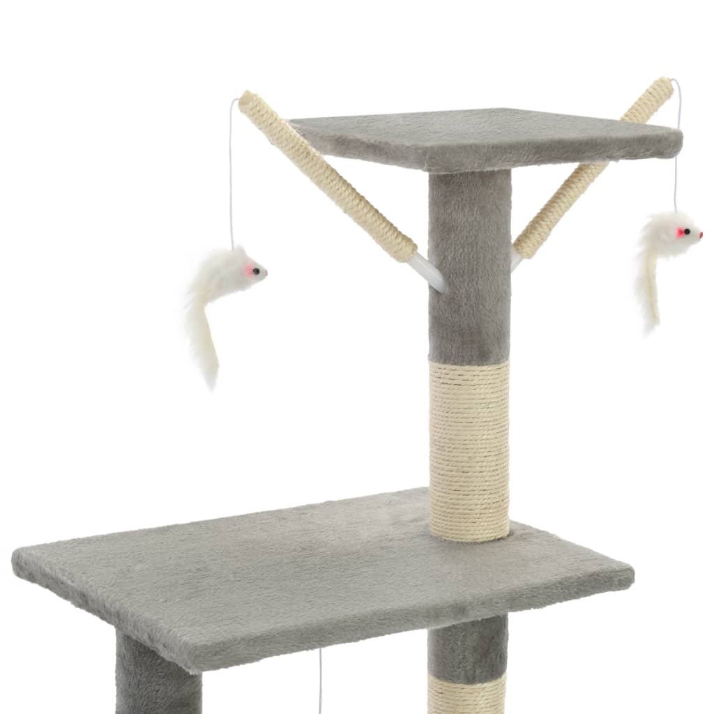 Pawly Large Cat Tree — 138 cm Sisal Scratching Tower with Platforms & Den