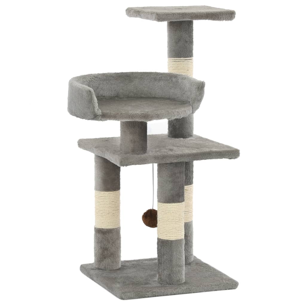 Pawly Cat Tree — Sisal Scratching Post with Platforms (65 cm)