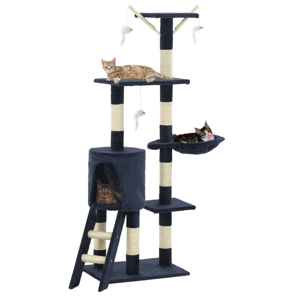 Pawly Large Cat Tree — 138 cm Sisal Scratching Tower with Platforms & Den