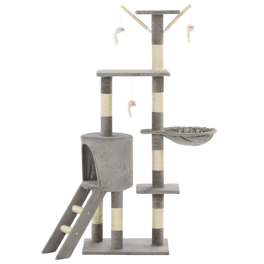 Pawly Large Cat Tree — 138 cm Sisal Scratching Tower with Platforms & Den