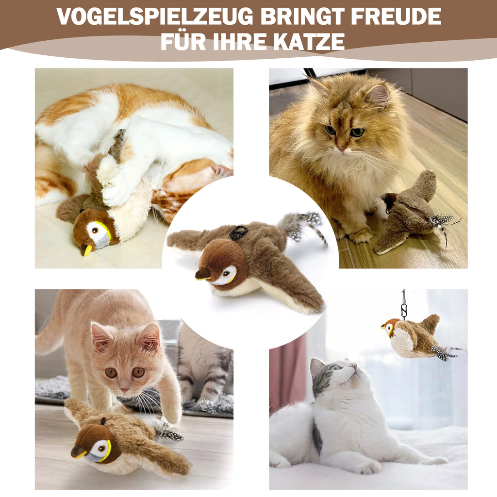 Pawly Interactive Bird Toy — Touch-Activated Electric Cat Toy with Catnip