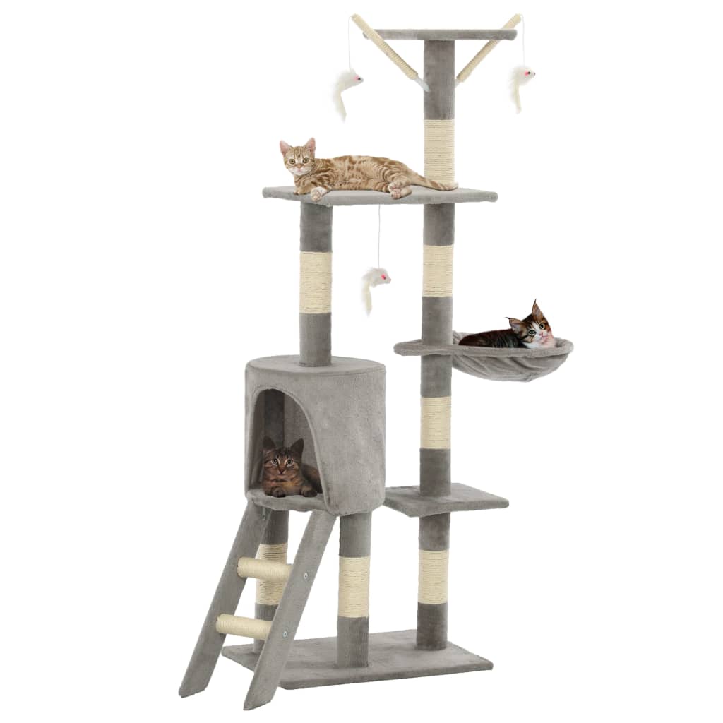 Pawly Large Cat Tree — 138 cm Sisal Scratching Tower with Platforms & Den